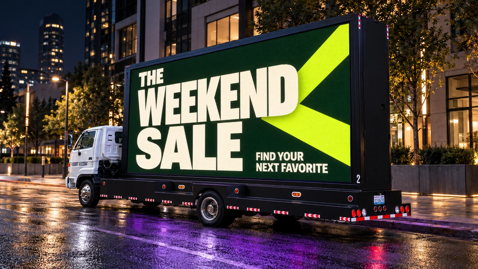 Retail concept: THE WEEKEND SALE, FIND YOUR NEXT FAVORITE.