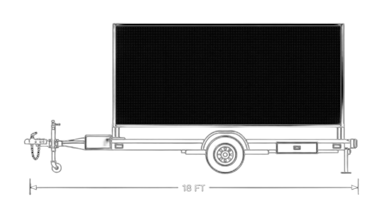 18 ft LED trailer top view